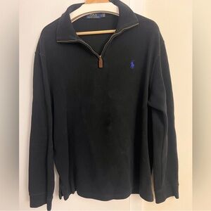 Ralph Lauren Black Polo Shirt with Gold Accents